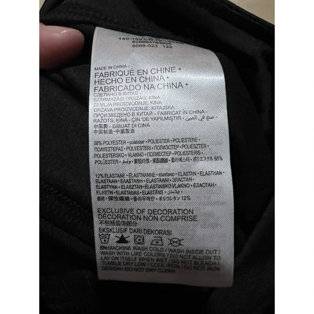 Hurley Girls Size Large 12-13 High Rise‎ Black Active Bike Shorts Elastic Waist